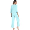 image:imageWiWi Bamboo Viscose Womens Pajama Set 34 Sleeve Pajamas Crewneck Sleepwear Sets Soft Loungewear Pjs with Pockets SXXLBaqua