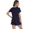image:imageWiWi Bamboo Viscose Womens Pajama Sets Tshirt amp Sleep Shorts Loungewear Set Soft 2 Piece Pjs Summer Cooling Sleepwear SXXLAnavy