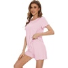 image:imageWiWi Bamboo Viscose Womens Pajama Sets Tshirt amp Sleep Shorts Loungewear Set Soft 2 Piece Pjs Summer Cooling Sleepwear SXXLApink