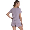 image:imageWiWi Bamboo Viscose Womens Pajama Sets Tshirt amp Sleep Shorts Loungewear Set Soft 2 Piece Pjs Summer Cooling Sleepwear SXXLAviolet
