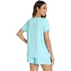image:imageWiWi Bamboo Viscose Womens Pajama Sets Tshirt amp Sleep Shorts Loungewear Set Soft 2 Piece Pjs Summer Cooling Sleepwear SXXLBaqua