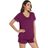 image:imageWiWi Bamboo Viscose Womens Pajama Sets Tshirt amp Sleep Shorts Loungewear Set Soft 2 Piece Pjs Summer Cooling Sleepwear SXXLBmulberry