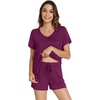 image:imageWiWi Bamboo Viscose Womens Pajama Sets Tshirt amp Sleep Shorts Loungewear Set Soft 2 Piece Pjs Summer Cooling Sleepwear SXXLBmulberry