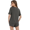 image:imageWiWi Bamboo Viscose Womens Pajama Sets Tshirt amp Sleep Shorts Loungewear Set Soft 2 Piece Pjs Summer Cooling Sleepwear SXXLCiron Grey