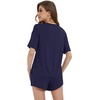 image:imageWiWi Bamboo Viscose Womens Pajama Sets Tshirt amp Sleep Shorts Loungewear Set Soft 2 Piece Pjs Summer Cooling Sleepwear SXXLCnavy