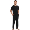 image:imageWiWi Cooling Mens Pajamas Set Super Soft Viscose Bamboo Sleepwear Sleep Sets Short Sleeve Loungewear with Pockets SXXLAblack