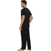 image:imageWiWi Cooling Mens Pajamas Set Super Soft Viscose Bamboo Sleepwear Sleep Sets Short Sleeve Loungewear with Pockets SXXLAblack