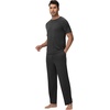 image:imageWiWi Cooling Mens Pajamas Set Super Soft Viscose Bamboo Sleepwear Sleep Sets Short Sleeve Loungewear with Pockets SXXLAcharcoal Heather