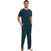 image:imageWiWi Cooling Mens Pajamas Set Super Soft Viscose Bamboo Sleepwear Sleep Sets Short Sleeve Loungewear with Pockets SXXLAdeep Teal