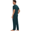 image:imageWiWi Cooling Mens Pajamas Set Super Soft Viscose Bamboo Sleepwear Sleep Sets Short Sleeve Loungewear with Pockets SXXLAdeep Teal