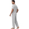 image:imageWiWi Cooling Mens Pajamas Set Super Soft Viscose Bamboo Sleepwear Sleep Sets Short Sleeve Loungewear with Pockets SXXLAlight Heather Grey
