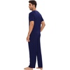 image:imageWiWi Cooling Mens Pajamas Set Super Soft Viscose Bamboo Sleepwear Sleep Sets Short Sleeve Loungewear with Pockets SXXLAnavy