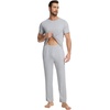 image:imageWiWi Cooling Mens Pajamas Set Super Soft Viscose Bamboo Sleepwear Sleep Sets Short Sleeve Loungewear with Pockets SXXLBash Grey