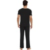 image:imageWiWi Cooling Mens Pajamas Set Super Soft Viscose Bamboo Sleepwear Sleep Sets Short Sleeve Loungewear with Pockets SXXLBblack