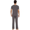 image:imageWiWi Cooling Mens Pajamas Set Super Soft Viscose Bamboo Sleepwear Sleep Sets Short Sleeve Loungewear with Pockets SXXLBdark Grey