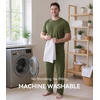 image:imageWiWi Cooling Mens Pajamas Set Super Soft Viscose Bamboo Sleepwear Sleep Sets Short Sleeve Loungewear with Pockets SXXLCdark Fence Green