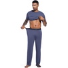 image:imageWiWi Cooling Mens Pajamas Set Super Soft Viscose Bamboo Sleepwear Sleep Sets Short Sleeve Loungewear with Pockets SXXLCvintage Indigo
