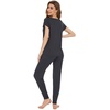 image:imageWiWi Lightweight Pajamas Sets for Women Short Sleeve Top with Long Jogger Pants Sleepwear Set Lounge Pjs SXXLCharcoal