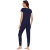 image:imageWiWi Lightweight Pajamas Sets for Women Short Sleeve Top with Long Jogger Pants Sleepwear Set Lounge Pjs SXXLNavy