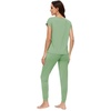 image:imageWiWi Lightweight Pajamas Sets for Women Short Sleeve Top with Long Jogger Pants Sleepwear Set Lounge Pjs SXXLPea Green