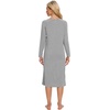 image:imageWiWi Long Sleeve Bamboo Viscose Nightgowns for Women Soft Cooling Sleep Night Dress Shirts for Women Sleepwear SXXLAheather Grey