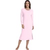 image:imageWiWi Long Sleeve Bamboo Viscose Nightgowns for Women Soft Cooling Sleep Night Dress Shirts for Women Sleepwear SXXLApink