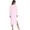 image:imageWiWi Long Sleeve Bamboo Viscose Nightgowns for Women Soft Cooling Sleep Night Dress Shirts for Women Sleepwear SXXLApink