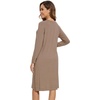 image:imageWiWi Long Sleeve Bamboo Viscose Nightgowns for Women Soft Cooling Sleep Night Dress Shirts for Women Sleepwear SXXLBcamel