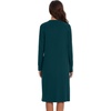 image:imageWiWi Long Sleeve Bamboo Viscose Nightgowns for Women Soft Cooling Sleep Night Dress Shirts for Women Sleepwear SXXLBdark Bluish Green