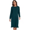 image:imageWiWi Long Sleeve Bamboo Viscose Nightgowns for Women Soft Cooling Sleep Night Dress Shirts for Women Sleepwear SXXLBdark Bluish Green