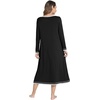 image:imageWiWi Long Sleeve Bamboo Viscose Nightgowns for Women Soft Cooling Sleep Night Dress Shirts for Women Sleepwear SXXLCblack