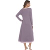 image:imageWiWi Long Sleeve Bamboo Viscose Nightgowns for Women Soft Cooling Sleep Night Dress Shirts for Women Sleepwear SXXLCviolet