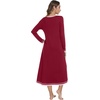 image:imageWiWi Long Sleeve Bamboo Viscose Nightgowns for Women Soft Cooling Sleep Night Dress Shirts for Women Sleepwear SXXLCwine