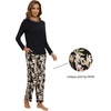 image:imageWiWi Long Sleeve Womens Pajamas Set with Pocket Viscose from Bamboo Lounge Sets Soft Printed Pajama Sleepwear SXXLBlackblack Floral