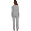 image:imageWiWi Long Sleeve Womens Pajamas Set with Pocket Viscose from Bamboo Lounge Sets Soft Printed Pajama Sleepwear SXXLHeather Grey