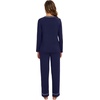 image:imageWiWi Long Sleeve Womens Pajamas Set with Pocket Viscose from Bamboo Lounge Sets Soft Printed Pajama Sleepwear SXXLNavy