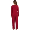 image:imageWiWi Long Sleeve Womens Pajamas Set with Pocket Viscose from Bamboo Lounge Sets Soft Printed Pajama Sleepwear SXXLWine Red