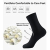 image:imageWiWi Mens Crew Socks Viscose Bamboo Moisture Wicking Dress Socks Solid Soft Breathable Casual Sock 6 PairsWhiteblack 6 Pairs