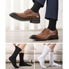 image:imageWiWi Mens Crew Socks Viscose Bamboo Moisture Wicking Dress Socks Solid Soft Breathable Casual Sock 6 PairsWhiteblack 6 Pairs