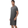 image:imageWiWi Mens Nightshirt ShortSleeve Pajamas Nightgown Viscose from Bamboo Soft Loose VNeck Nightwear Sleepshirt Gowns SXXLCharcoal Heather