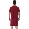 image:imageWiWi Mens Nightshirt ShortSleeve Pajamas Nightgown Viscose from Bamboo Soft Loose VNeck Nightwear Sleepshirt Gowns SXXLWine