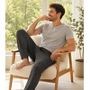 image:imageWiWi Mens Pajama Pants Super Soft Bamboo Viscose Cooling Lounge Bottoms Sleep Comfy Pj Joggers Sweatpant with Pockets SXXLAcharcoal Heather