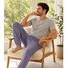 image:imageWiWi Mens Pajama Pants Super Soft Bamboo Viscose Cooling Lounge Bottoms Sleep Comfy Pj Joggers Sweatpant with Pockets SXXLApurplish Grey