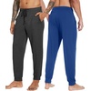 image:imageWiWi Mens Pajama Pants Super Soft Bamboo Viscose Cooling Lounge Bottoms Sleep Comfy Pj Joggers Sweatpant with Pockets SXXLBcharcoal HeatherBlue Depth