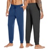 image:imageWiWi Mens Pajama Pants Super Soft Bamboo Viscose Cooling Lounge Bottoms Sleep Comfy Pj Joggers Sweatpant with Pockets SXXLBcharcoal HeatherDark Blue