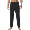 image:imageWiWi Mens Pajama Pants Super Soft Bamboo Viscose Cooling Lounge Bottoms Sleep Comfy Pj Joggers Sweatpant with Pockets SXXLCblack
