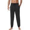 image:imageWiWi Mens Pajama Pants Super Soft Bamboo Viscose Cooling Lounge Bottoms Sleep Comfy Pj Joggers Sweatpant with Pockets SXXLCblack