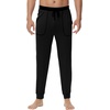 image:imageWiWi Mens Pajama Pants Super Soft Bamboo Viscose Cooling Lounge Bottoms Sleep Comfy Pj Joggers Sweatpant with Pockets SXXLDblack