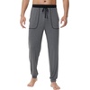 image:imageWiWi Mens Pajama Pants Super Soft Bamboo Viscose Cooling Lounge Bottoms Sleep Comfy Pj Joggers Sweatpant with Pockets SXXLDdark Heathe Grey