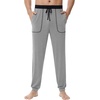 image:imageWiWi Mens Pajama Pants Super Soft Bamboo Viscose Cooling Lounge Bottoms Sleep Comfy Pj Joggers Sweatpant with Pockets SXXLDheather Grey